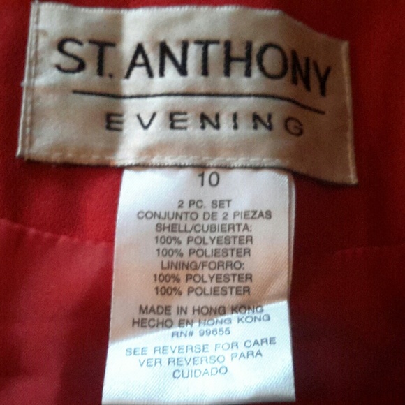 Designer ST. ANTHONY Embellished Red Suit - Picture 2 of 3